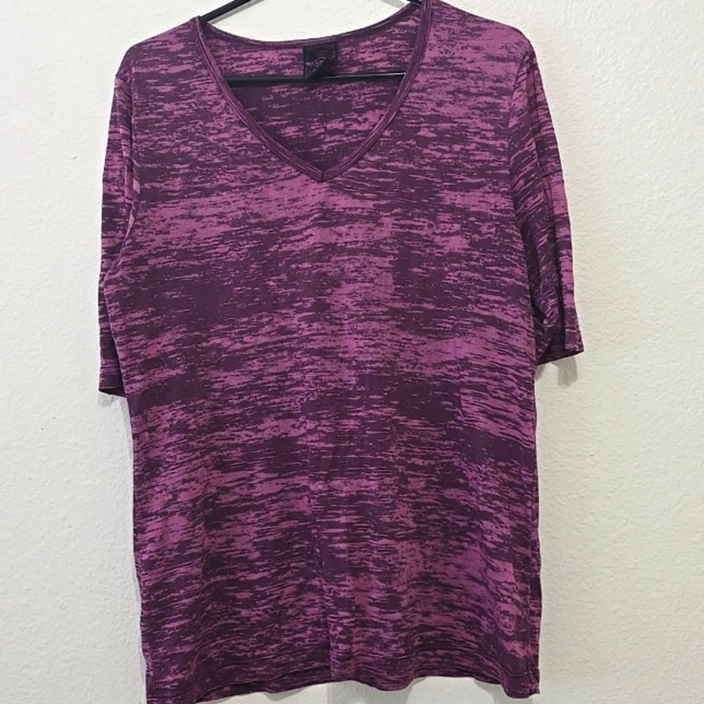 Sledge USA Women's Purple Vneck Tee Shirt Cotton Blend Size XL